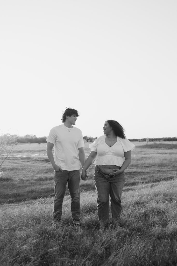 black and white outdoor photoshoot