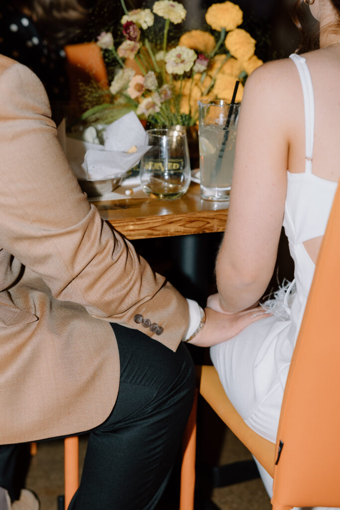 close up of bride and groom