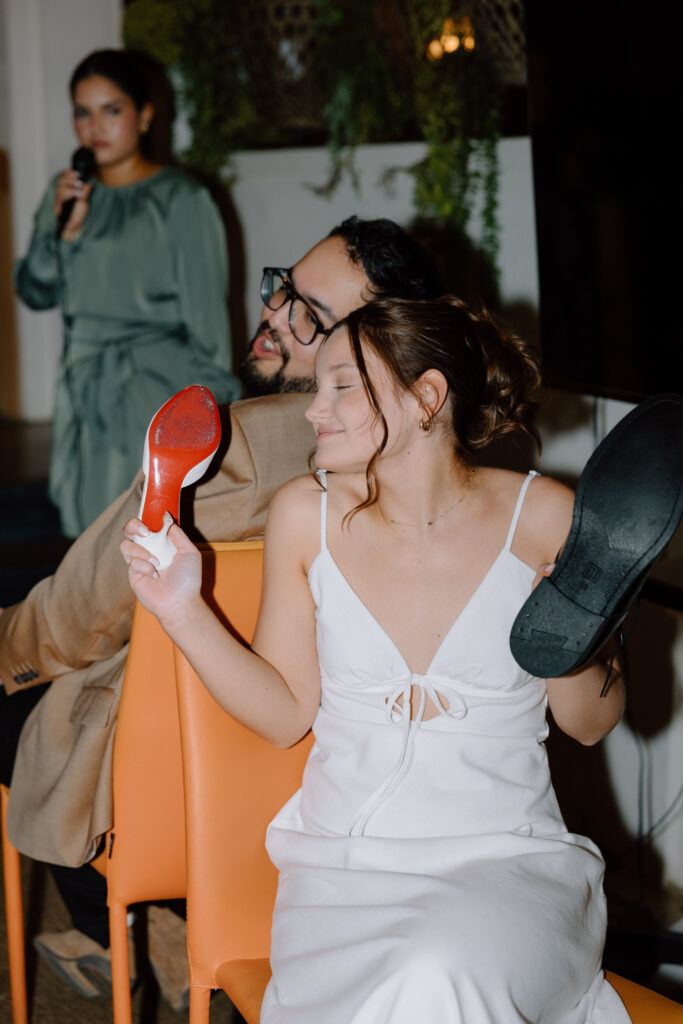 bride and groom games at rehearsal dinner