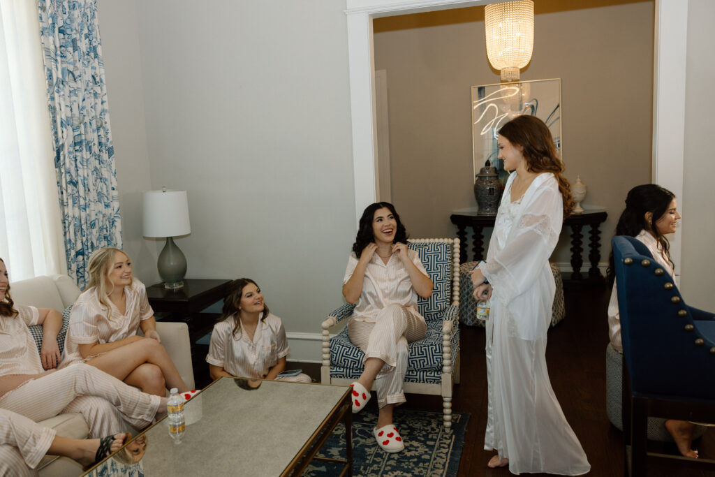 bridesmaids getting ready and details captured within wedding photography package