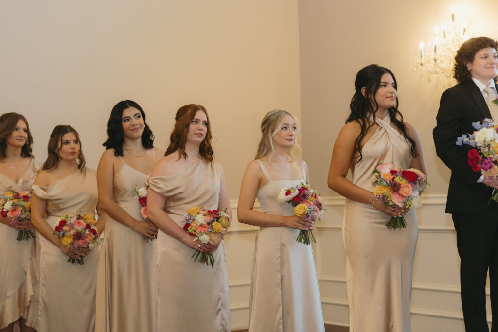 bridesmaids at the wedding ceremony