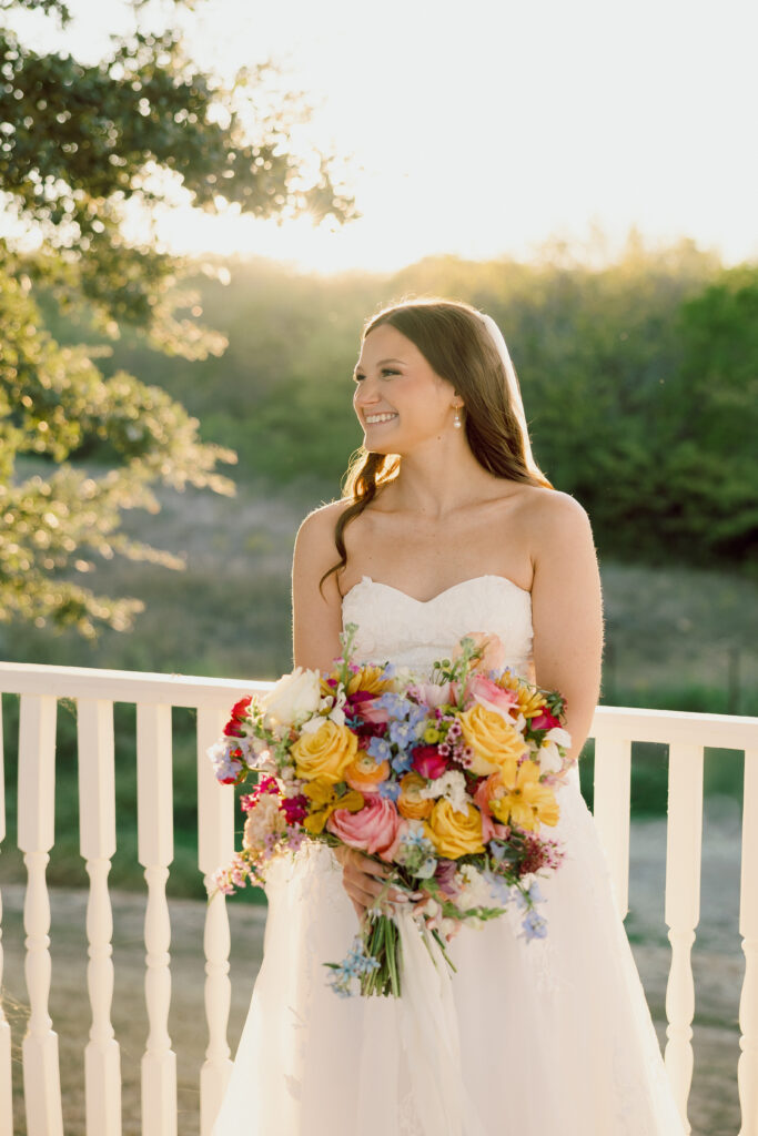 sunset photos of the bride
