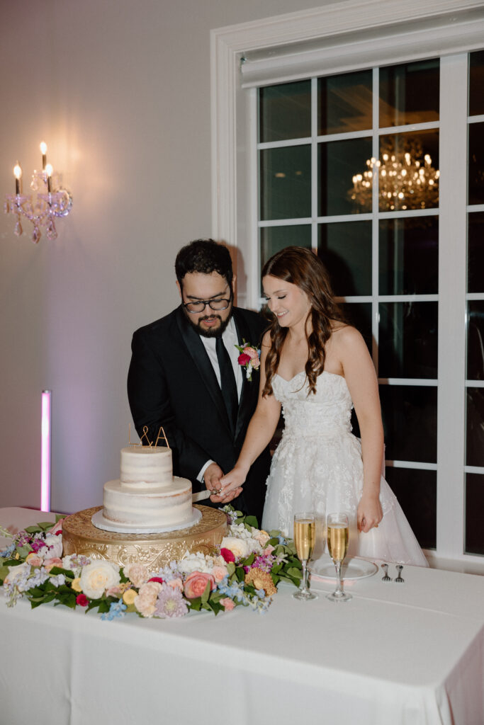 cutting the cake