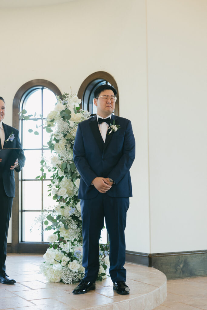 groom awaiting his bride