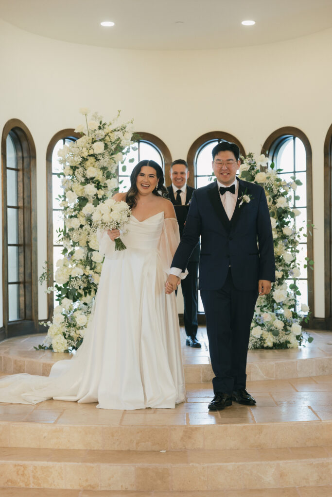 the new bride and groom