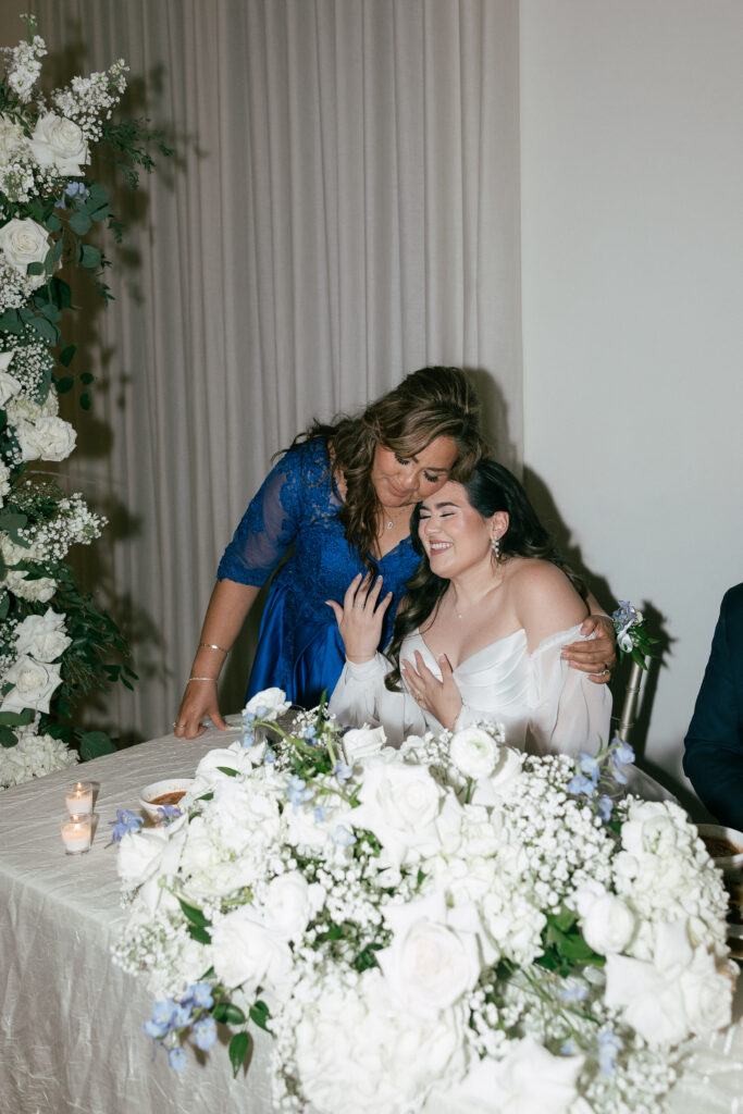 joy and love at wedding reception