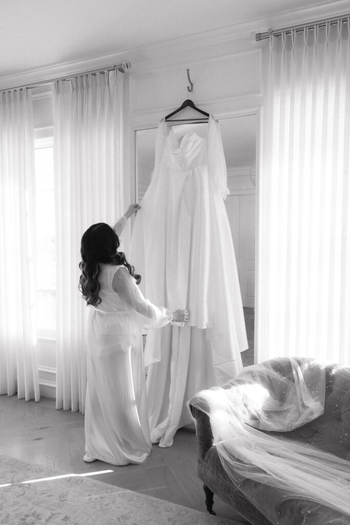 black and white bridal photography
