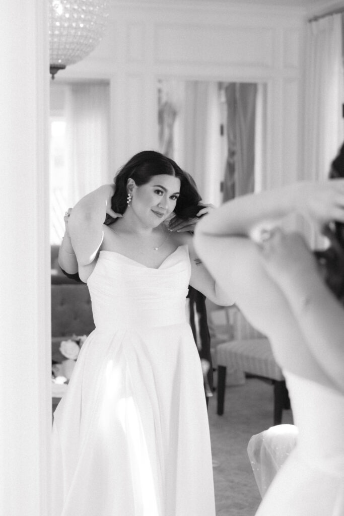 black and white bridal photography