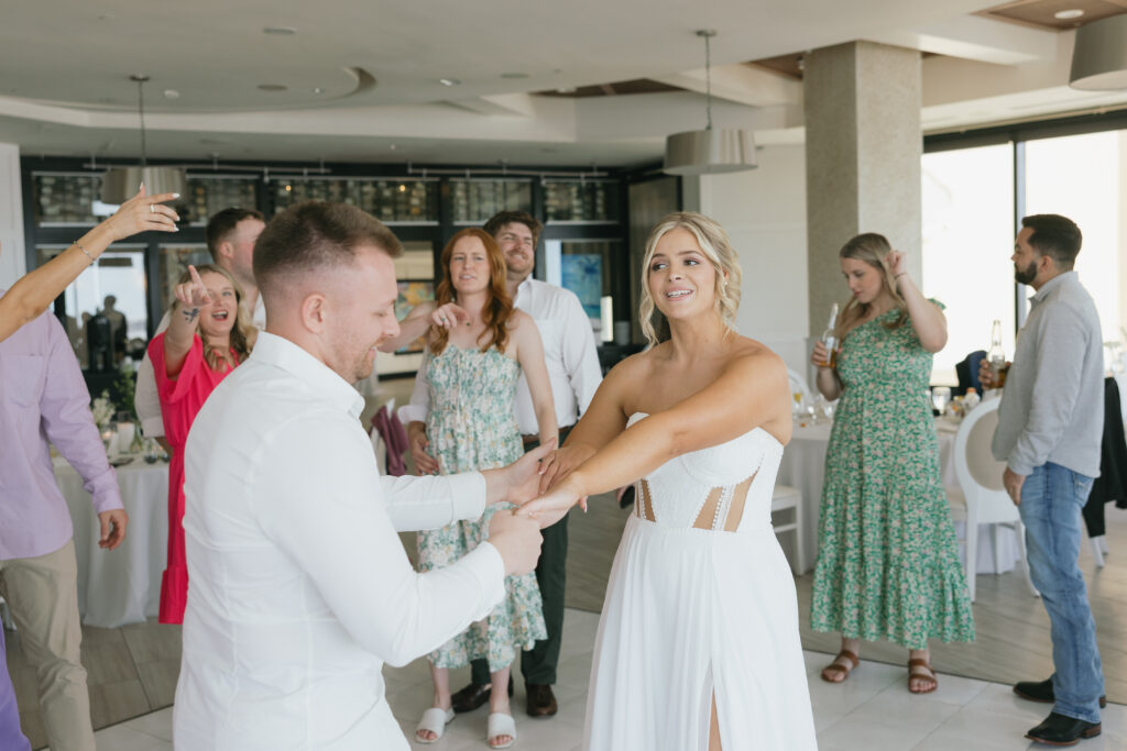 bride and groom first dance