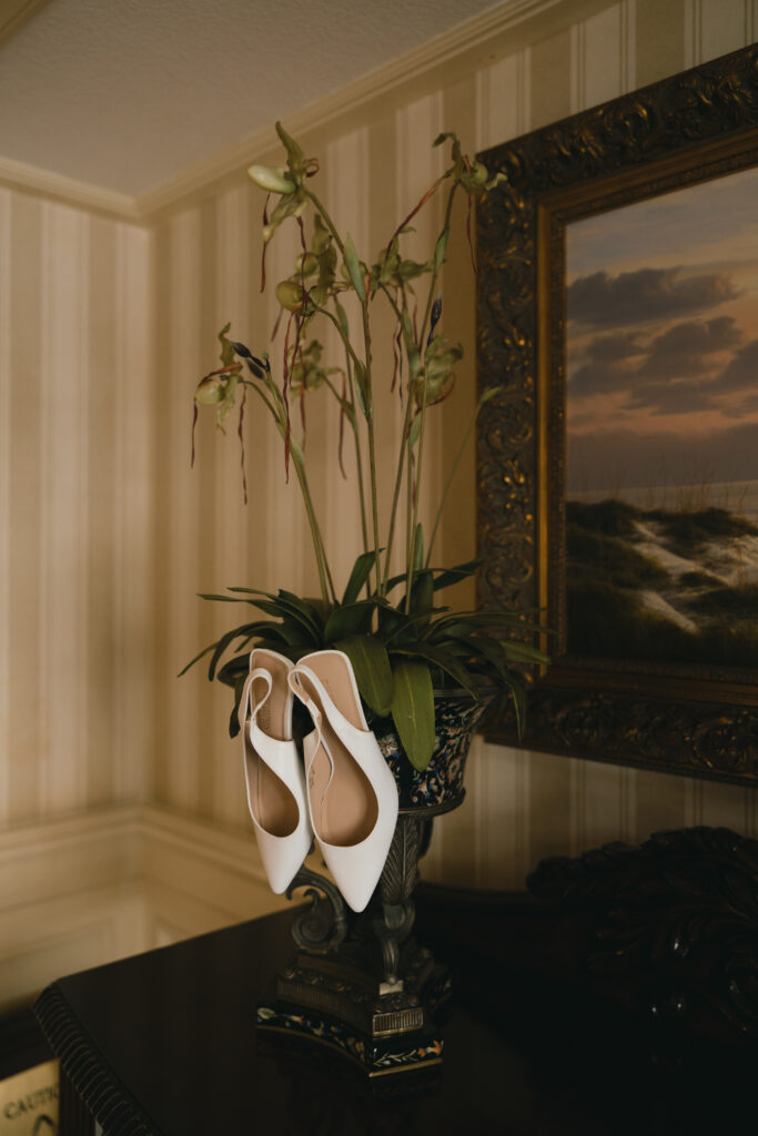 wedding shoes and details of Destin Florida Wedding
