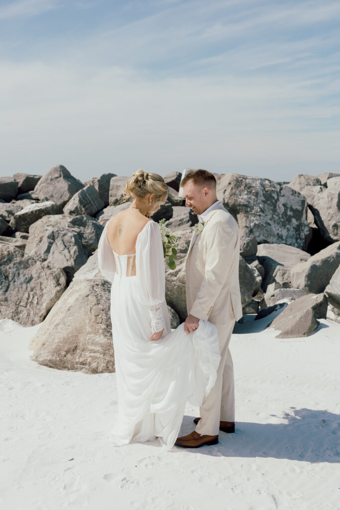bride and groom during Destin Florida Wedding