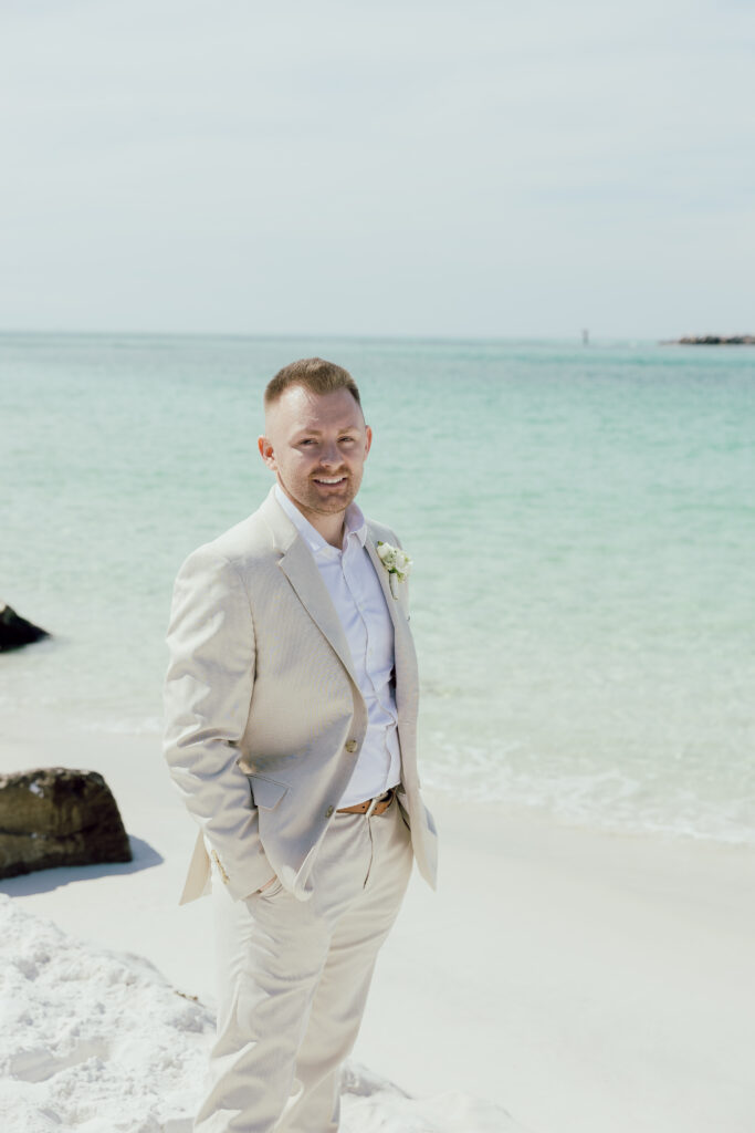 groom photography at Destin Florida Wedding
