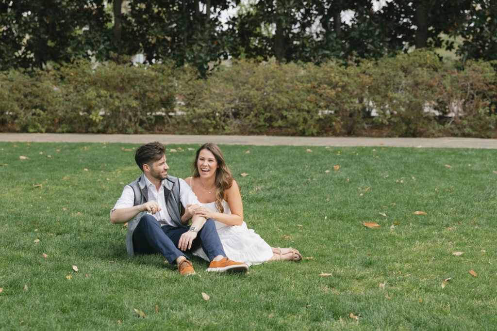 couples engagement photoshoot at Dallas Arboretum and Botanical Gardens