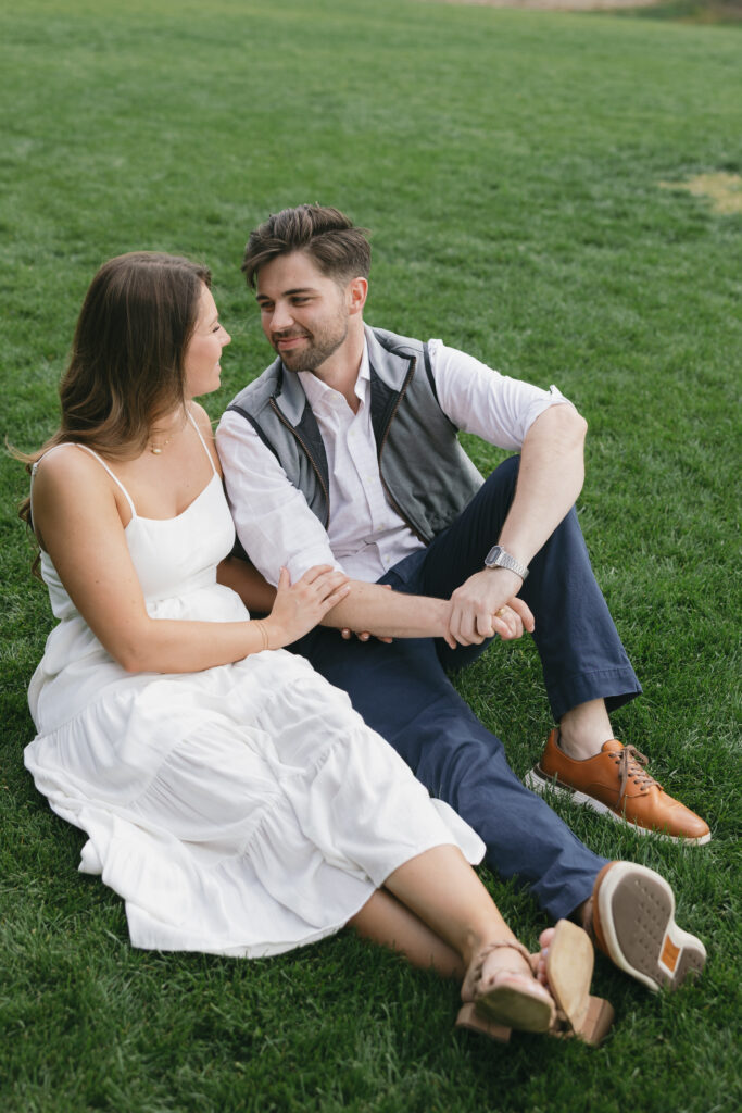 fun engagement photoshoot at Dallas Arboretum and Botanical Gardens