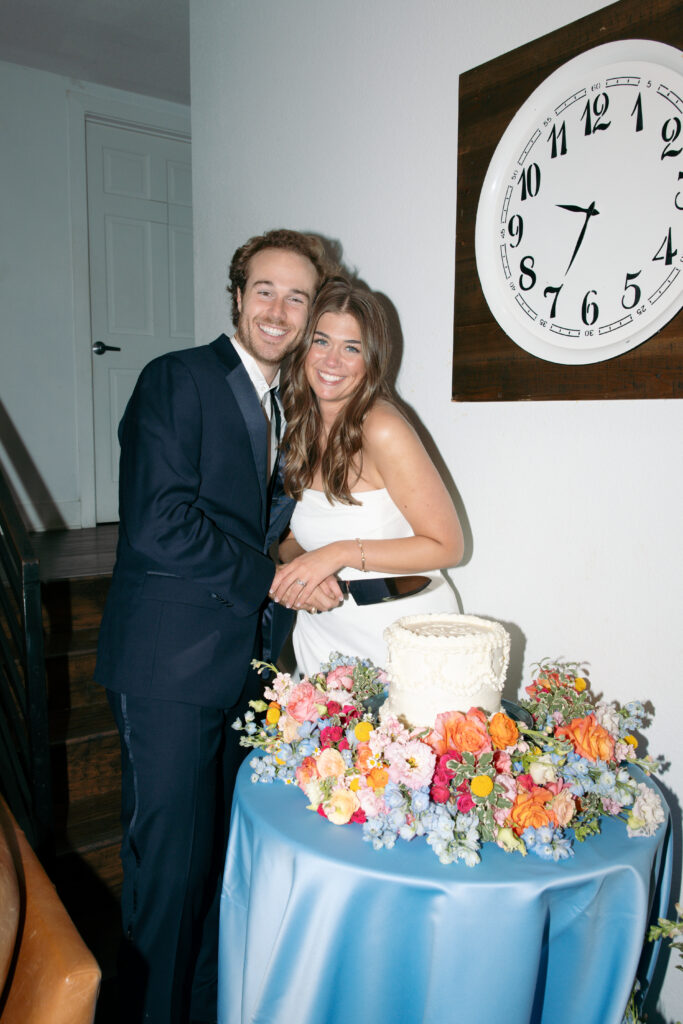 cutting the cake