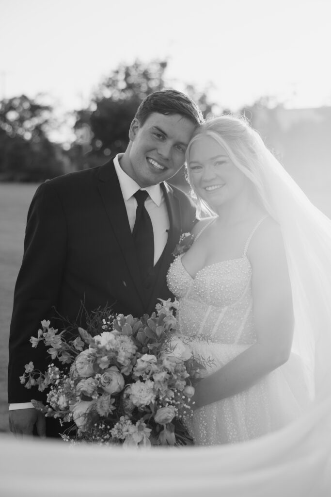 black and white wedding details