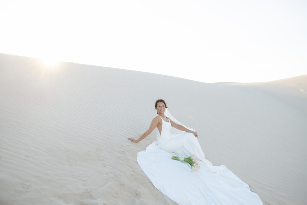 bridal photoshoot in Monahans Sandhills State Park 