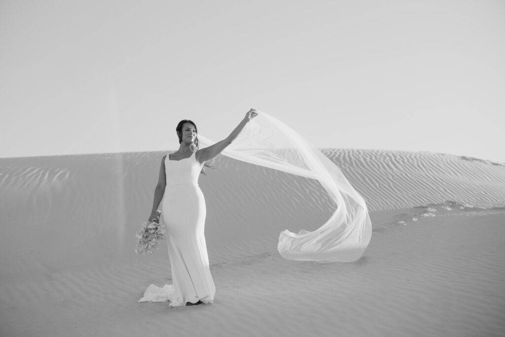 black and white bridal photography
