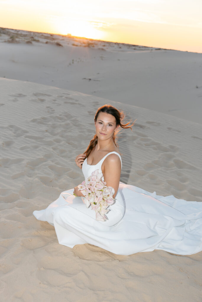 sunset bridal photography