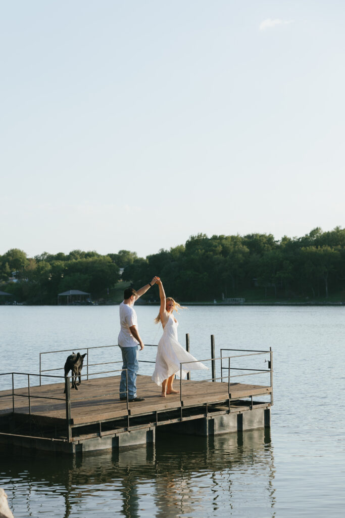 lake engagement photos