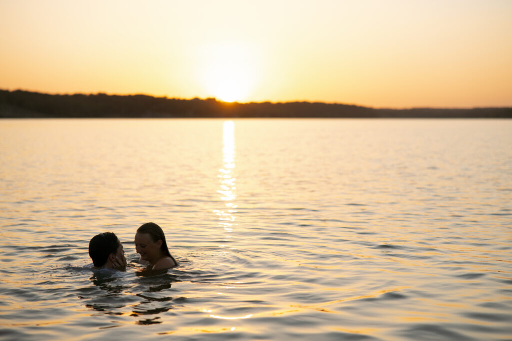 sunset engagement session