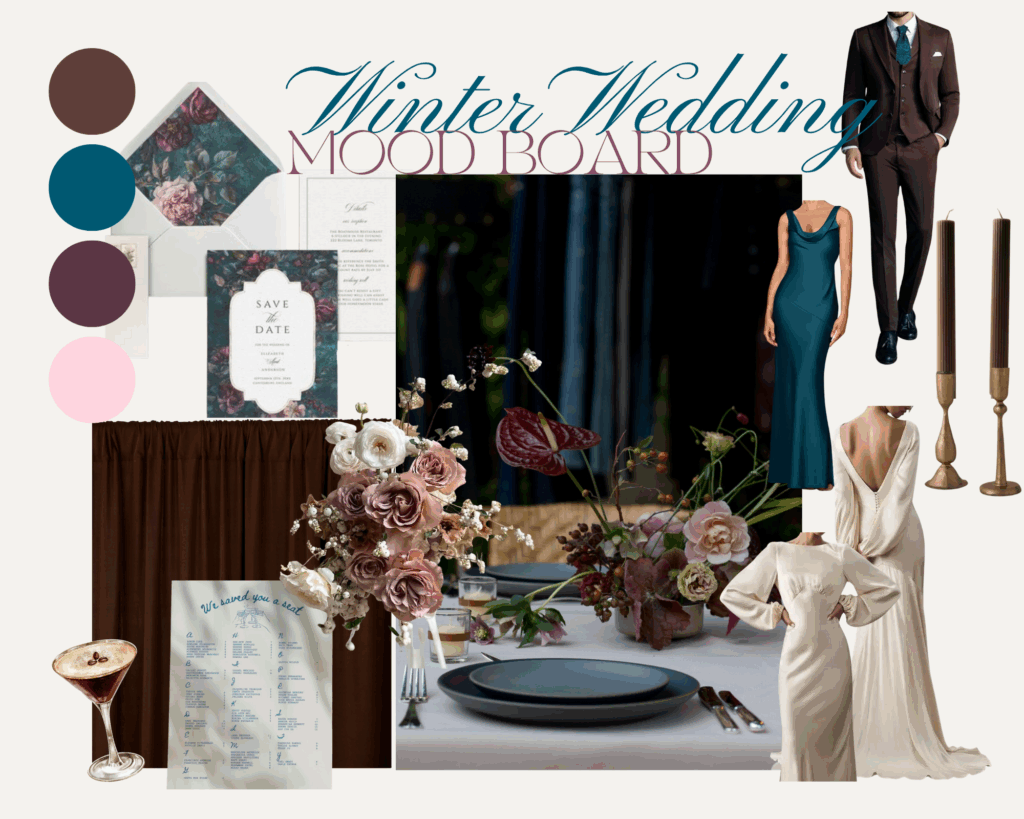 winter wedding mood board inspiration for brides