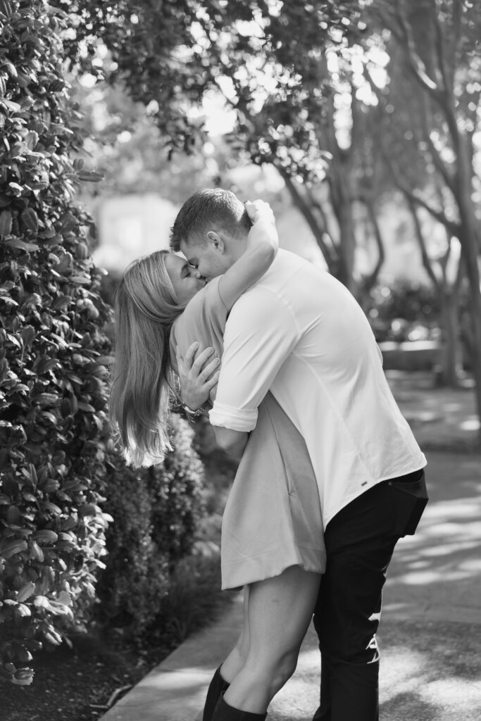 black and white engagement photography