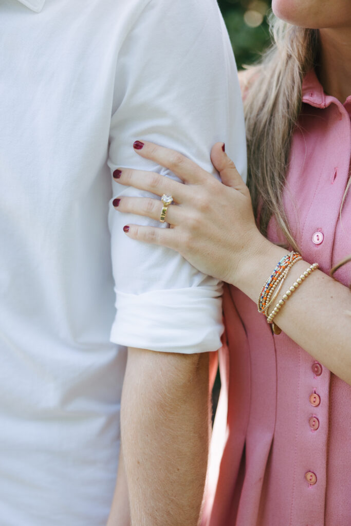 close up engagement photography of engagement ring