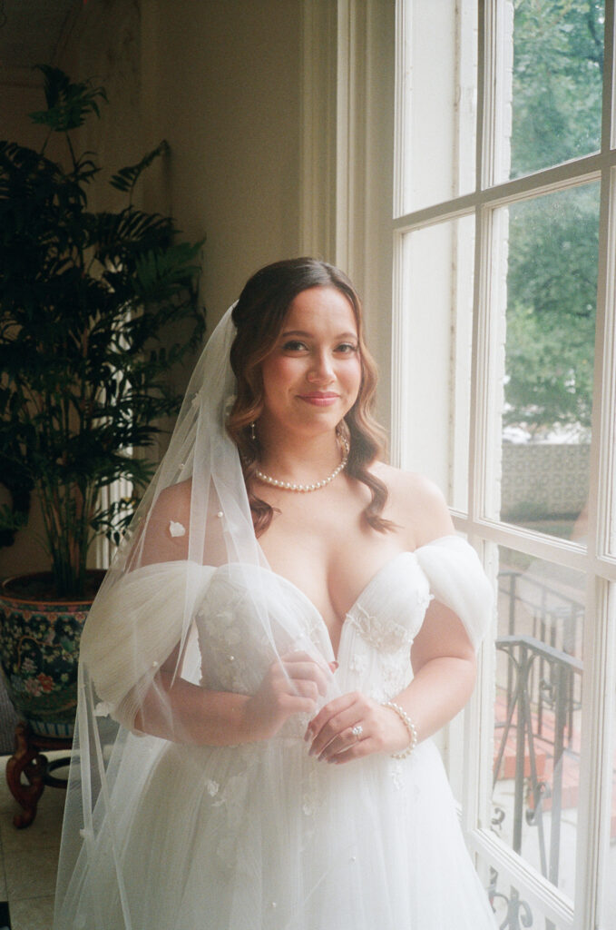 film photography at bridal photoshoot