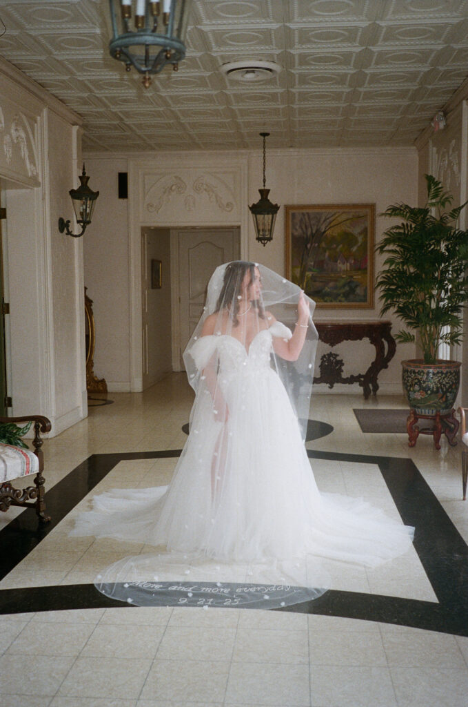 cinematic film photography at bridal photoshoot