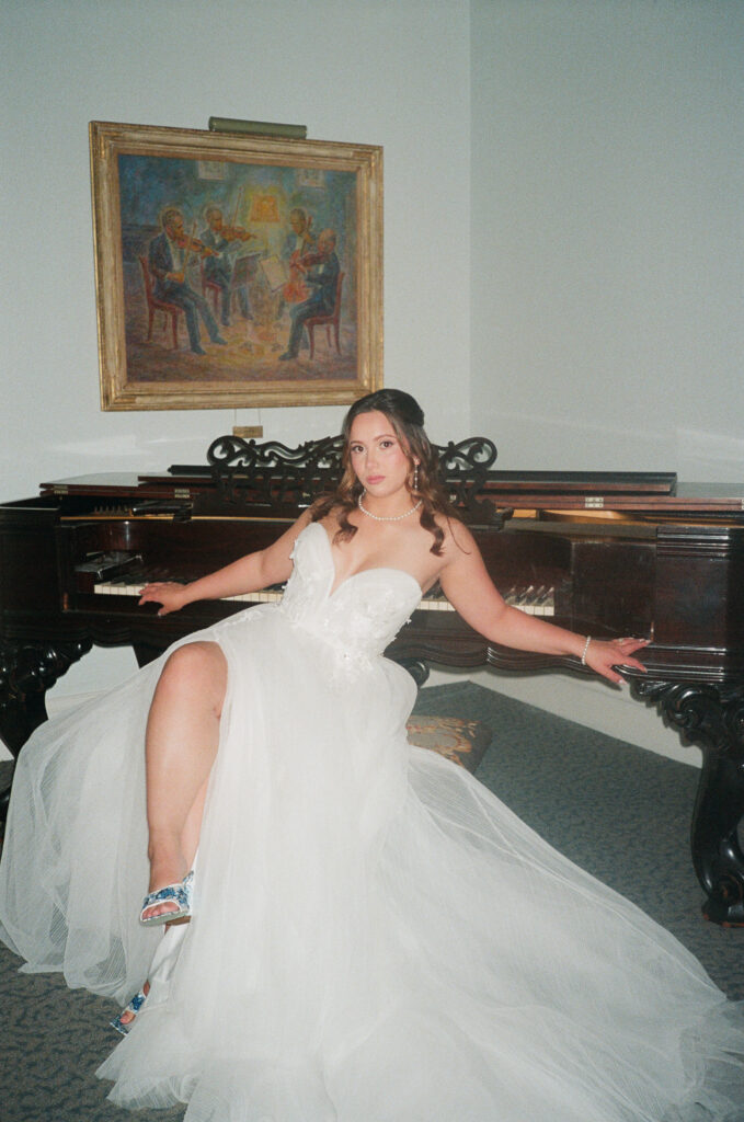 film photography of bride at photography session