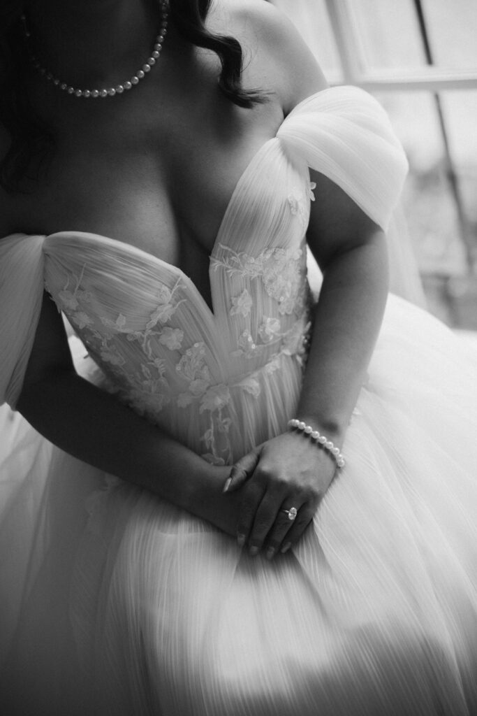beautiful bridal wedding gown details