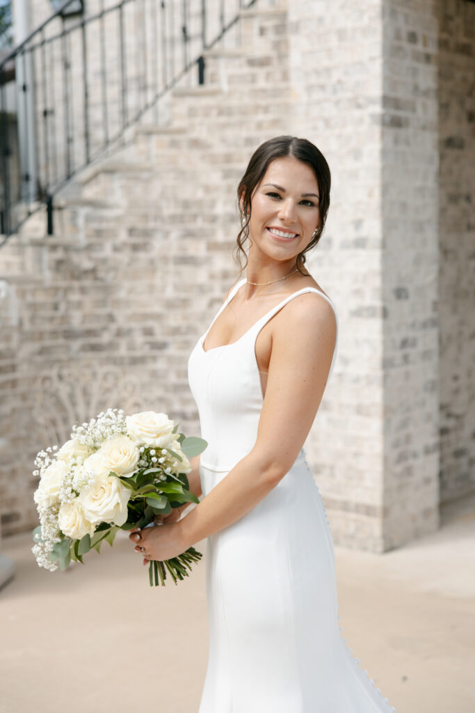 Close up of bride all ready for the ceremony.