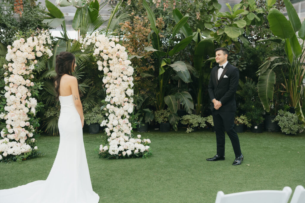 Intimate wedding ideas for a romantic first look.