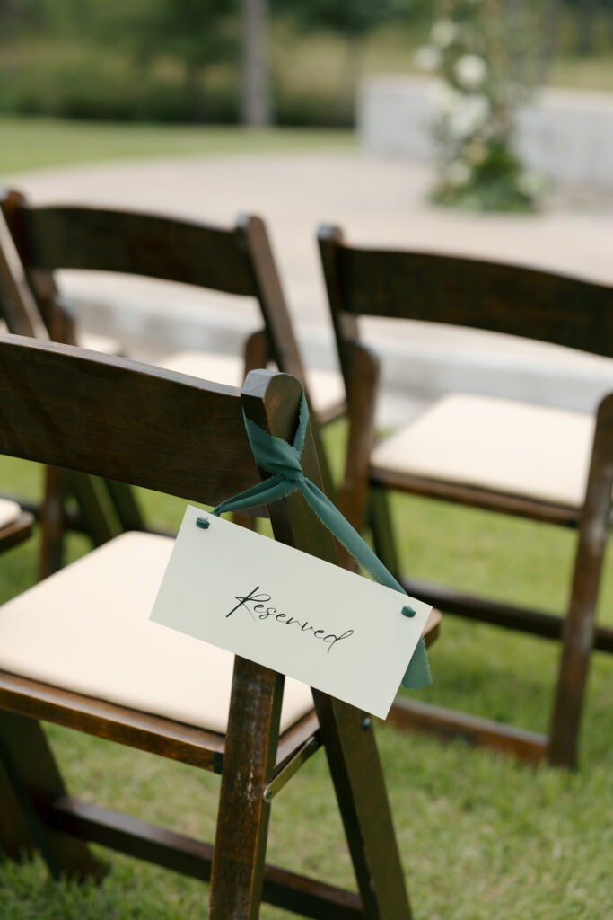 detail photo of the seating in an outdoor ceremony space